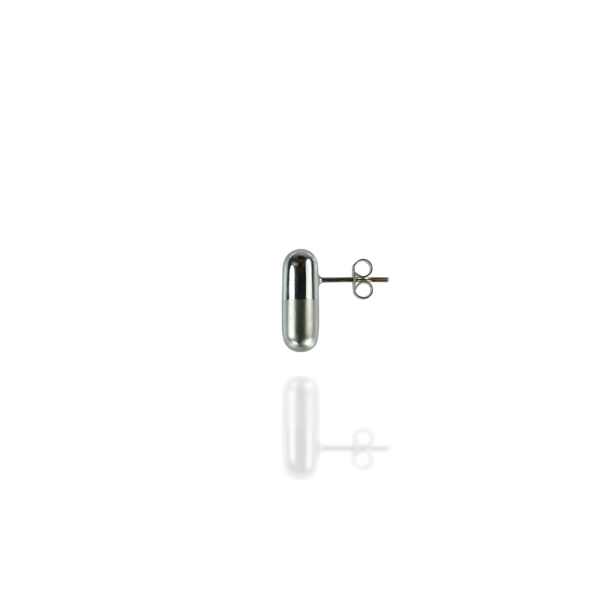 Silver Pill Earrings Cast in Sterling Silver